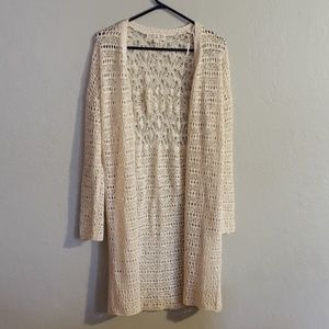 NWOT Pink Rose Crocheted cardigan